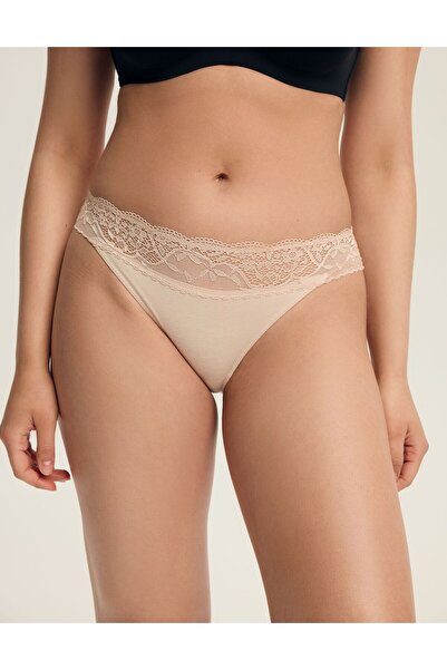 ESOTIQ Women's High Waist Panties 2-Pack Set Cotton & Elastane Brazilian Briefs with Floral Lace | Patri