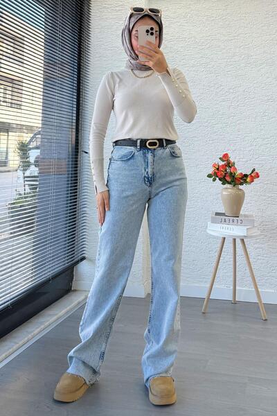 MELEK ARAZ Straight Cut Jean Pants - Light Blue