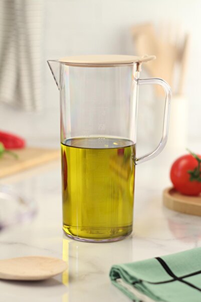 Mustran Acrylic Scale Transparent 1 LT Oil & Oil Pot & Measuring Cup (Not Glass)