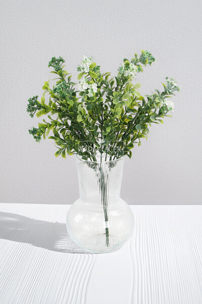 Yapay Çiçek Deposu Изкуствено прахообразно минерално растение Puffball 38 cm бяло