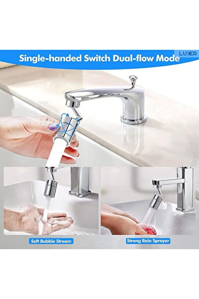 LUXER Sink Faucet Extension Aerator Type with 2 Operating Modes, Integrated Water Saver, 8.5 cm