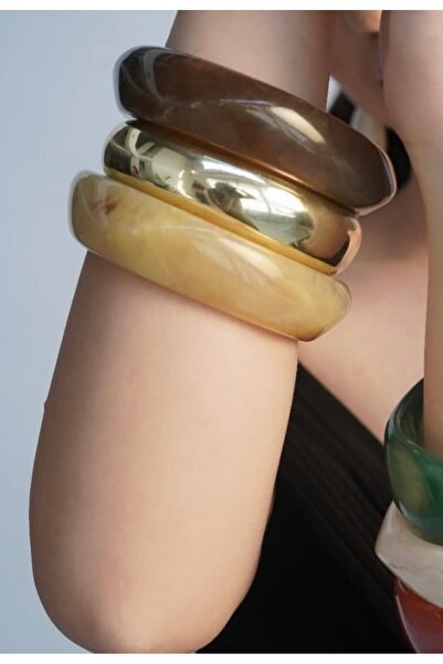 Xui Trend Marka Zra Model Bileklik-Altın Renk Kalın Bilezik- Gold Renk 1 Adet...