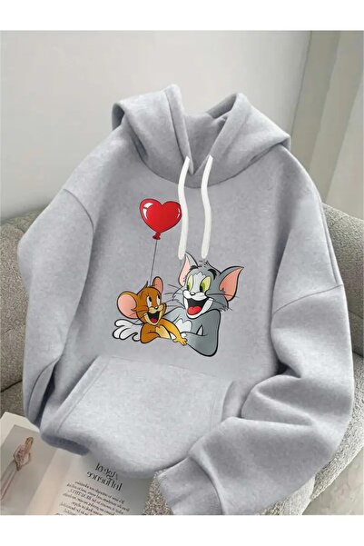 oneagılyazı Tom / Jerry Mouse Štampano Sa kapuljačom Dukserica