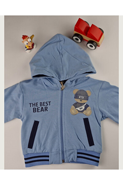 asliva 3-Piece Winter Boy's Set Teddy Bear Printed Hooded Tracksuit (1-4 Years)