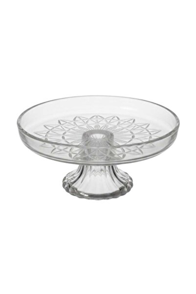 SUPPLIER حامل كعك زجاجي بقاعدة أنيقة | قطر ١٨ سم | طبق تقديم دائري شفاف