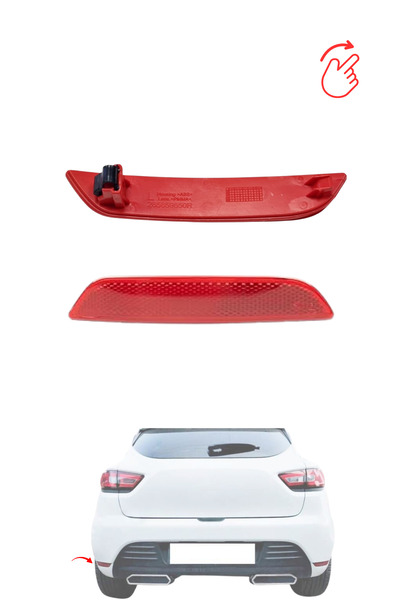 MEFAUTO Renault Clio 4 - Iv Hatchback Compatible Left Bumper Reflector 2012>