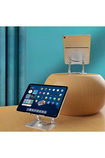 PERİBOİA 360 Degree Rotating Heightened Desktop Adjustable Metal Tablet Stand