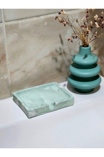 EL YAPIMI DASMAN Dekoratif Desenli Katı El Sabunluk, Dökme Taş Tozu, Oluk Su ...