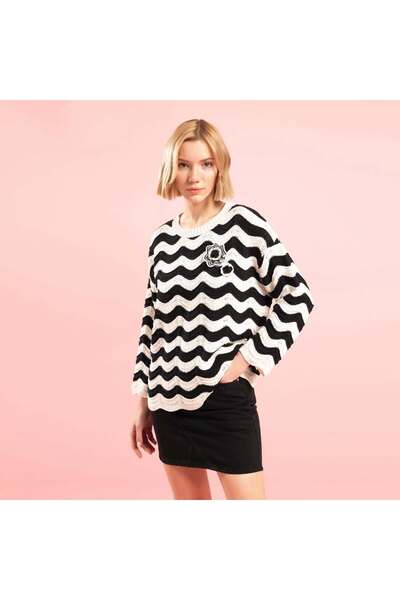 Lal Triko بلوزة تريكو مخططة 11058