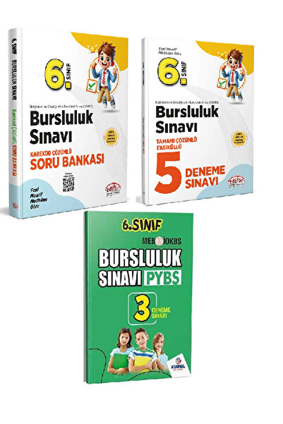 Editör Yayınevi Editör 6.Sınıf Bursluluk Sınavı Soru Bankası ve 8 Deneme Seti...