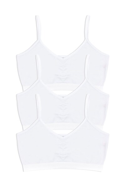 Öts Κοριτσίστικο μπουστάκι 3 τεμαχίων με μαζεμένο μπροστινό μέρος χωρίς επένδυση (96% βαμβάκι - 4% ελαστάνη)