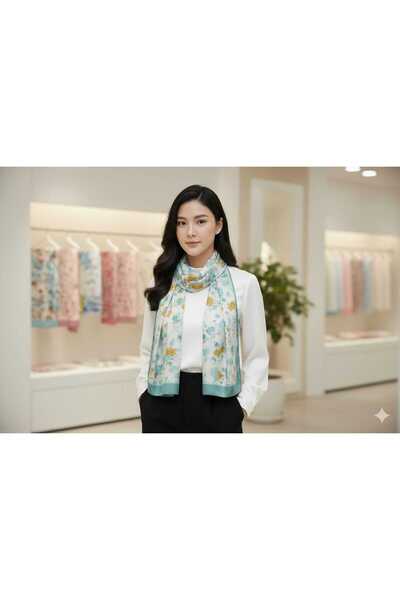 ÖZDE Akel Patterned Alfa Silk Shawl Fular