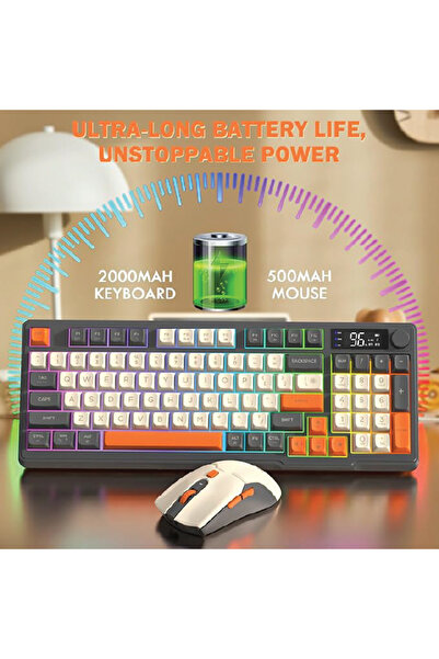 FreeWolf T96 2.4g Bt5.0 Çift Bağlantılı Tft Led Ekranlı Reinbow Gaming Oyuncu...