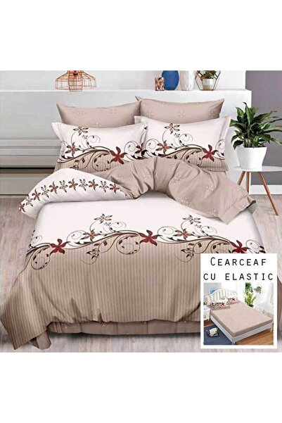 Patul Lenjerie de pat, Bumbac Finet, Pucioasa, Pat Dublu, 2 Persoane, Cearceaf cu elastic