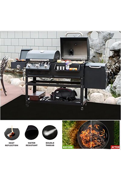 almihomi Large Fireproof BBQ Mat 1000°C Heat Resistant Pad Oilproof Waterproof