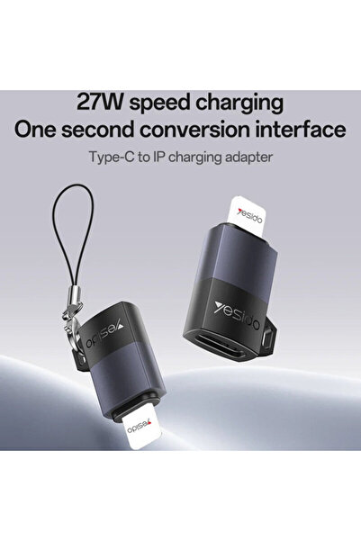 Yesido Adaptor OTG GS27 Type-C la Lightning, 27W, gri