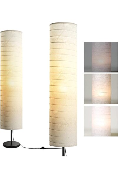 Taimi مجموعة من مصباحين قائمين لغرفة المعيشة مع غطاء مصباح ومصابيح أرضية بيج لغرفة النوم