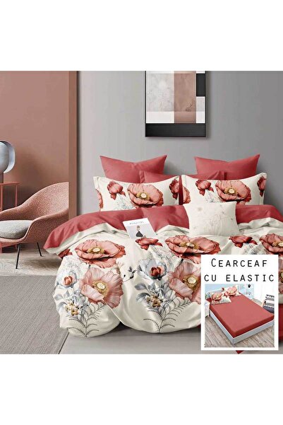 Patul Lenjerie de pat, Bumbac Finet, Pucioasa, Pat Dublu, 2 Persoane, Cearceaf cu elastic