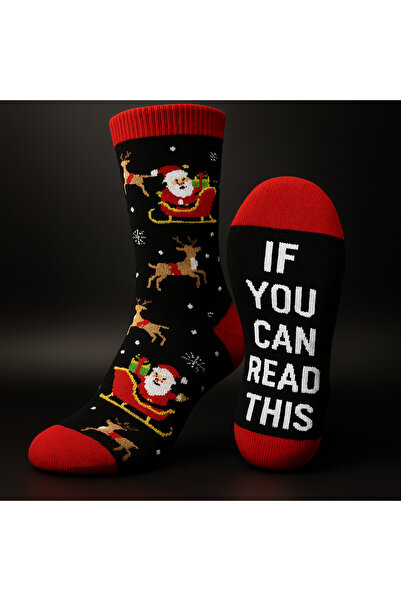 Lascaris 2’li Premium Noel Temalı Yumuşak Havlu Çorap Seti – Kırmızı Uçlu 36-...