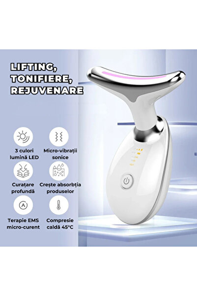 Whimlets Facial and neck massager, EMS + LED + heating, ideal for toning, relaxation and facial contouring