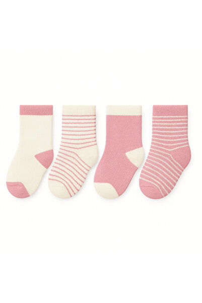 SOLDE SOCKS Yumuşacık 4’lü Kız Bebek Kaymaz Taban Havlu Çorap Seti – Pudra & ...