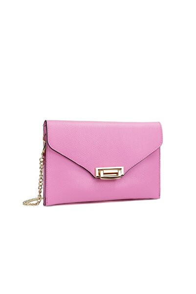 Posete Fagaras Poseta Piele Mara - Roz Bombon, Geanta de Ocazie din Piele Nat...