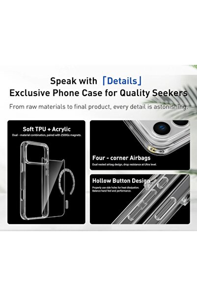 Generic Compatible Clear Case for iPhone 17 Pro Max — Transparent, Slim, Anti-Yellowing, Magnetic Charging
