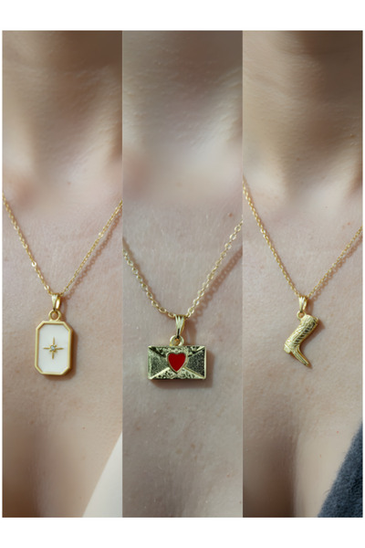 Triple Combination Gold Plated Necklace Set