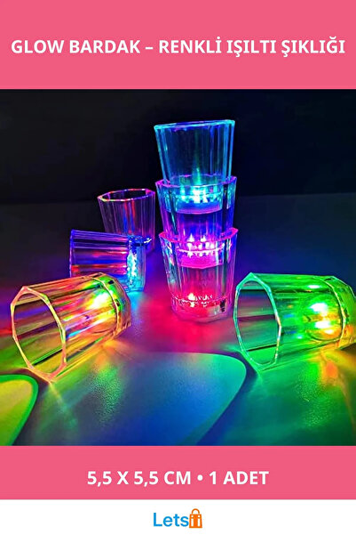 Letsii كوب مضيء بألياف بصرية LED ملونة 1 قطعة