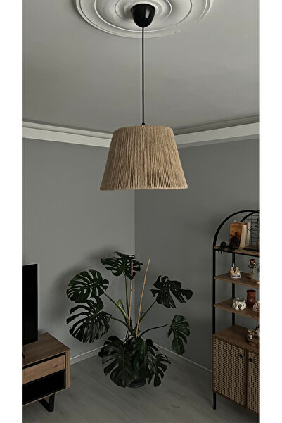 BOHEM SANATIM El Yapımı Doğal Jüt Hasır Bohem Rustik Salon,Yatak Odası Avize