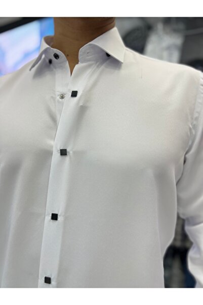 PASSERO Slim Fit Snap Fastener Σατέν πουκάμισο