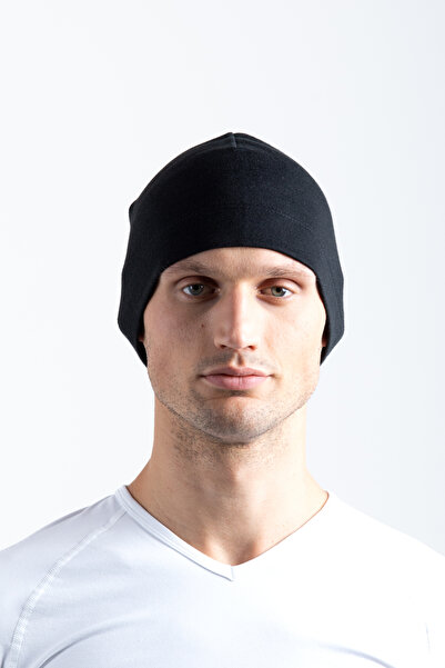 OIL COMPANY قبعة حرارية سوداء للجنسين من الصوف الحساس للبرد، أسود عادي أساسي