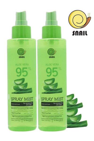 snail بخاخ الصبار الحلزوني 95%، 150 مل × 2 - مرطب، منعم، مغذي