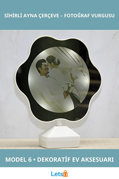 Letsii إطار مرآة سحري بإضاءة LED بتصميم عصري