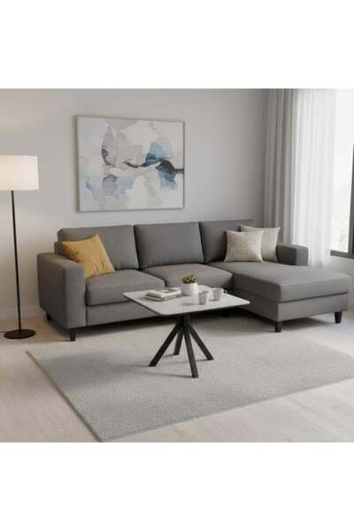 Family Ship Modern Porcelain Coffee Table 70*60 cm - Gray