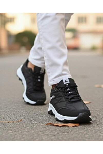 homiro Men's Waterproof Poly Sole Fuspedli Sports Shoes - Black White