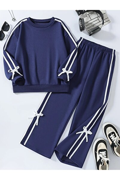 NoVibe Set de trening pentru fete cu detaliu cu fundă