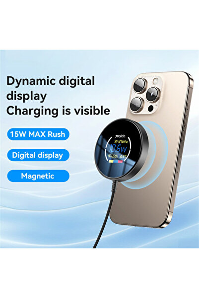 Yesido DS28 Magnetic Charging Station with Display, 15W, White