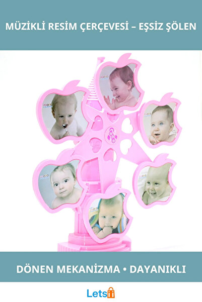 Letsii إطار صور موسيقي دوار بتصميم فريد وهدية ديكورية