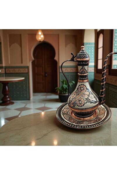 Bakır Center Bakır İbrik Bakır Oyma El İşlemeli Osmanlı İbrik 35 CM Lengerli ...