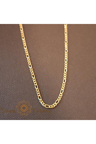 saratremo Lanț unisex 3 în 1, placat cu aur de 18K - 50 cm