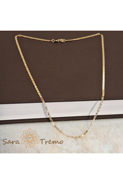 saratremo Classic unisex gold-plated necklace, plaque model, 50 cm