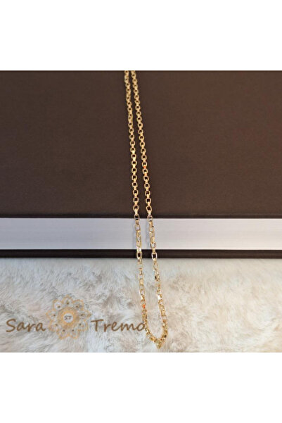 saratremo 55 cm Unisex 18K gold plated chain, cubic link design