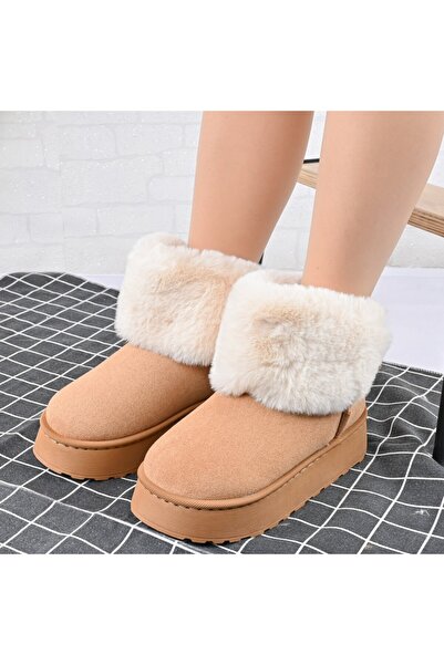 Tmall Ghete de damă, tip, din piele întoarsă, căptușite cu blană, TM1CD1056, ...