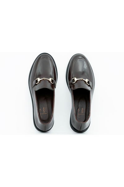 Tuna Genuine Leather Eva Sole Buckle Detailed Loafer Women's Shoes - Z126-18