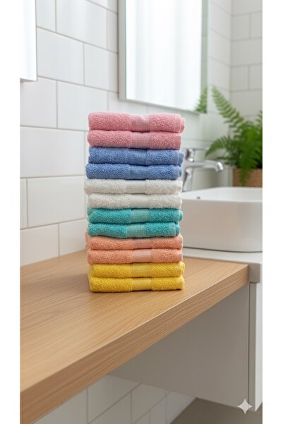 Truva Grup Set of 6 SoftTouch Towels 50x90 cm, assorted colors, 100% cotton, 380 g/sqm
