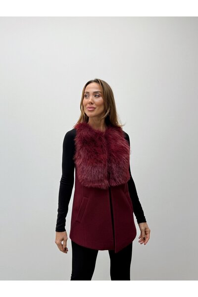 Lady Pixie Women's Fur Detailed Cashmere Vest
