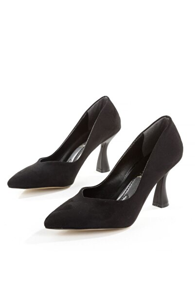 Y ESMA Stiletto Black Suede 7 cm Goblet Heel Pointed Toe V-Cut Closed Toe New Season