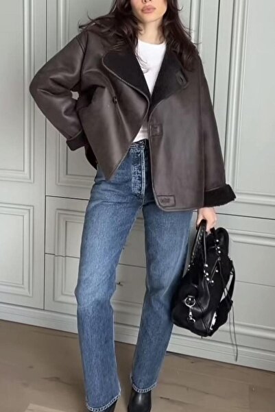 Jaglion Else Γυναικείο Δερμάτινο Μπουφάν oversized