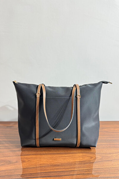 Gülşah collection Geantă mare de umăr cu detaliu inel pentru curele - Negru